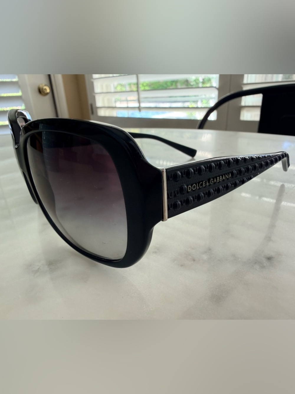 Dolce & Gabbana Black Oversized Gradient Lens Sunglasses - Picture 4 of 16